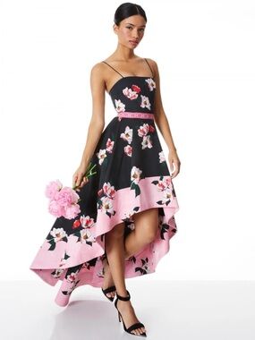 Alice + Olivia Florence Floral High-Low Dress 2 NEW $1,295